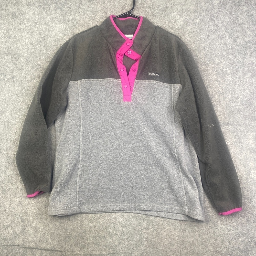 Columbia Benton Springs Fleece Half Snap Pullover Womens 1X Gray Outdoor